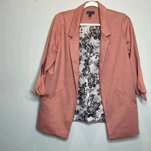 One By Chapter One Pink Tie Sleeve Blazer